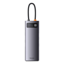 Заредете изображение във визуализатора на галерията – Baseus Metal Gleam Series Docking Station HUB 8 in 1 USB Type C - 2 x HDMI / 3 x USB 3.2 Gen.1 / 1 x Power Delivery / 1 x SD card reader / 1 x TF card reader gray (WKWG050113) - TopMag
