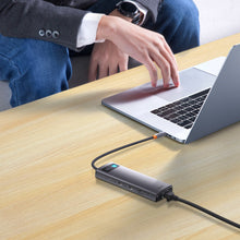 Заредете изображение във визуализатора на галерията – Baseus Metal Gleam Series Docking Station HUB 9 in 1 USB Type C - 2 x HDMI / 2 x USB 3.2 Gen. 1/1 x USB 2.0 / 1 x Power Delivery / 1 x SD card reader / 1 x TF card reader / 1 x RJ-45 gray (WKWG060013) - TopMag
