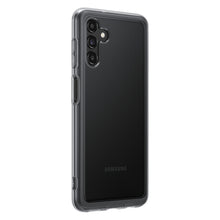 Заредете изображение във визуализатора на галерията – Samsung Soft Clear Cover durable case with a gel frame and a reinforced back Samsung Galaxy A13 5G black (EF-QA136TBEGWW) - TopMag
