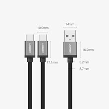 Заредете изображение във визуализатора на галерията – Ugreen splitter cable USB - USB Type C / USB Type C 1m black (US196 40351) - TopMag
