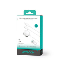 Заредете изображение във визуализатора на галерията – Joyroom S-IW007 3-in-1 cable USB-A magnetic charger - Lightning 1.2m - white
