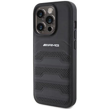Заредете изображение във визуализатора на галерията – AMG Leather Debossed Lines case for iPhone 15 Pro Max - black
