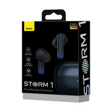 Заредете изображение във визуализатора на галерията – Baseus Storm 1 wireless bluetooth in-ear headphones 5.2 TWS with ANC / ENC black (NGTW140201) - TopMag

