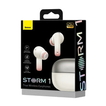 Заредете изображение във визуализатора на галерията – Baseus Storm 1 wireless bluetooth in-ear headphones 5.2 TWS with ANC / ENC white (NGTW140202) - TopMag
