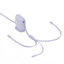 Заредете изображение във визуализатора на галерията – Baseus Traction Series Retractable 3-in-1 USB Type C Cable - Micro USB / USB Type C / Lightning Power Delivery 100W 1.7m Violet (CAQY000005) - TopMag
