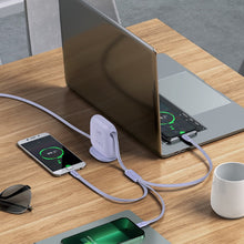 Заредете изображение във визуализатора на галерията – Baseus Traction Series Retractable 3-in-1 USB Type C Cable - Micro USB / USB Type C / Lightning Power Delivery 100W 1.7m Violet (CAQY000005) - TopMag
