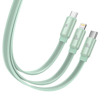 Заредете изображение във визуализатора на галерията – Baseus Traction Series retractable 3-in-1 USB Type C cable - micro USB / USB Type C / Lightning Power Delivery 100W 1.7m green (CAQY000006) - TopMag

