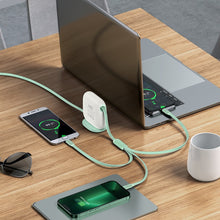Заредете изображение във визуализатора на галерията – Baseus Traction Series retractable 3-in-1 USB Type C cable - micro USB / USB Type C / Lightning Power Delivery 100W 1.7m green (CAQY000006) - TopMag
