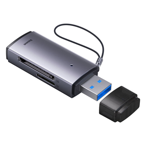 Baseus Lite Series adapter SD / TF USB card reader gray (WKQX060013) - TopMag