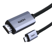 Заредете изображение във визуализатора на галерията – Baseus High Definition Series adapter cable USB Type C - HDMI 2.0 4K 60Hz 1m black (WKGQ010001) - TopMag
