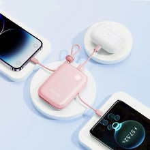 Заредете изображение във визуализатора на галерията – Powerbank Joyroom JR-L008 Plus Cutie Series 22.5W 20000mAh with stand + USB-A - USB-C cable - pink
