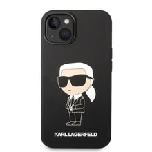 Заредете изображение във визуализатора на галерията – Karl Lagerfeld KLHMP14MSNIKBCK iPhone 14 Plus 6.7" hardcase black/black Silicone Ikonik Magsafe
