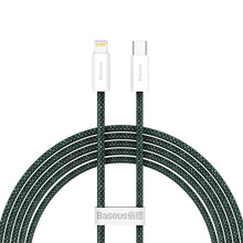Заредете изображение във визуализатора на галерията – Baseus Dynamic 2 Series Fast Charging Cable USB-C - Lightning 20W 480Mbps 2m green
