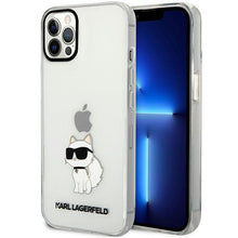 Заредете изображение във визуализатора на галерията – Karl Lagerfeld KLHCP12MHNCHTCT iPhone 12 /12 Pro 6.1" transparent hardcase Ikonik Choupette
