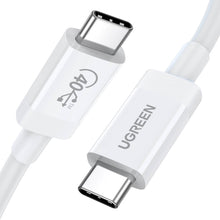 Заредете изображение във визуализатора на галерията – Ugreen cable USB4 40Gb/s USB-C - USB-C PD 100W 0.8m white (US506)
