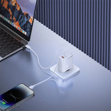 Заредете изображение във визуализатора на галерията – Baseus Cube Pro 65W GaN charger 2x USB-C USB-A - white
