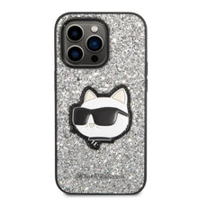 Заредете изображение във визуализатора на галерията – Karl Lagerfeld KLHCP14LG2CPS iPhone 14 Pro 6.1" silver/silver hardcase Glitter Choupette Patch
