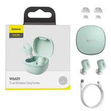Заредете изображение във визуализатора на галерията – Baseus encok true wireless earphones wm01 green ngwm01-06
