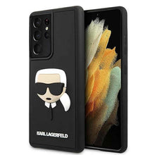 Заредете изображение във визуализатора на галерията – Оригинален гръб Karl Lagerfeld за samsung s21 ultra (3d rubber karl`s head / black) - TopMag
