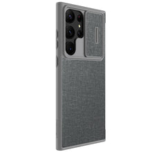Заредете изображение във визуализатора на галерията – Nillkin Qin Cloth Pro Case for Samsung Galaxy S23 Ultra Cover with Flip Camera Cover Gray
