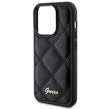 Заредете изображение във визуализатора на галерията – Original faceplate case GUESS GUHCP15LPSQSQSK for iPhone 15 Pro (Quilted Metal Logo / black)
