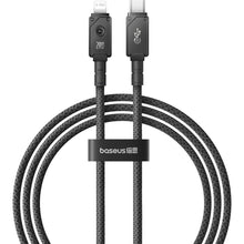 Заредете изображение във визуализатора на галерията – USB C cable - Lightning Baseus Unbreakable 20W 480Mbps 1m - black
