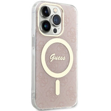 Заредете изображение във визуализатора на галерията – Original Case GUESS hardcase IML 4G MagSafe GUHMP15LH4STP for Iphone 15 Pro pink
