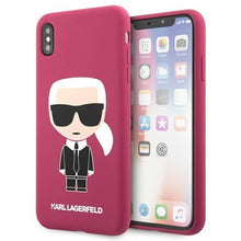 Заредете изображение във визуализатора на галерията – Karl Lagerfeld KLHCPXSLFKFU iPhone X/Xs hardcase fuksja/fushia Silicone Ikonik
