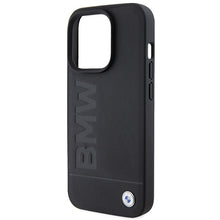 Заредете изображение във визуализатора на галерията – Original Case BMW Magsafe Leather Hot Stamp BMHMP15XSLLBK for Iphone 15 Pro Max Black
