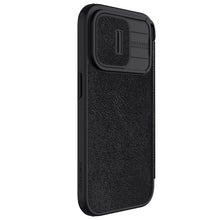 Заредете изображение във визуализатора на галерията – Nillkin Qin Pro Leather Flip Camera Cover Case for iPhone 15 Pro Max - Black
