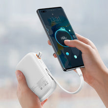 Заредете изображение във визуализатора на галерията – Baseus Qpow Digital Display powerbank with fast charging 20000mAh 22.5W QC/PD/SCP/FCP with built-in USB-C cable white
