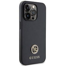 Заредете изображение във визуализатора на галерията – Guess GUHCP14LPS4DGPK case for iPhone 14 Pro - black Strass Metal Logo
