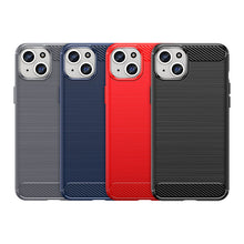 Заредете изображение във визуализатора на галерията – Flexible carbon pattern case for iPhone 15 Plus Carbon Case - blue
