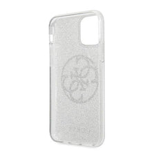 Заредете изображение във визуализатора на галерията – Guess GUHCN58PCUGLLG iPhone 11 Pro jasnoszary/light grey hard case Glitter 4G Circle Logo
