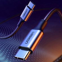 Заредете изображение във визуализатора на галерията – Ugreen cable USB Type C - USB Type C Power Delivery 100W Quick Charge FCP 5A 3m gray cable (90120 US316)
