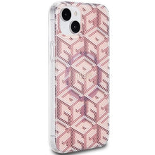 Заредете изображение във визуализатора на галерията – Original faceplate case GUESS GUHMP15MHGCUSTGP for iPhone 15 Plus (Magsafe / IML GCUBE / pink)
