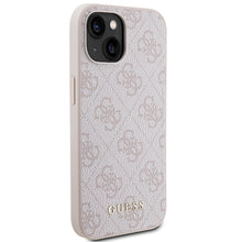 Заредете изображение във визуализатора на галерията – Original Case GUESS Hardcase 4G Metal Gold Logo GUHCP15MG4GFPI for Iphone 15 Plus Pink
