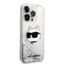 Заредете изображение във визуализатора на галерията – Karl Lagerfeld KLHCP14XLNHCS iPhone 14 Pro Max 6.7" silver/silver hardcase Glitter Choupette Head
