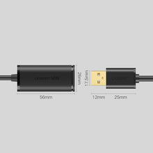 Заредете изображение във визуализатора на галерията – Ugreen active extension cable USB-A (male) - USB-A (female) USB 2.0 480Mb/s 25m black (US121)
