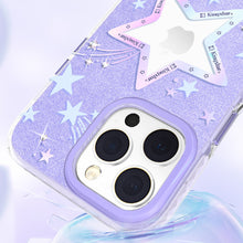 Заредете изображение във визуализатора на галерията – Kingxbar Heart Star Series case for iPhone 14 Pro Max purple star case
