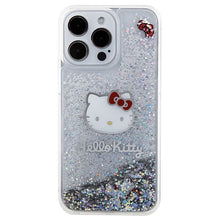 Заредете изображение във визуализатора на галерията – Original Case HELLO KITTY hardcase Liquid Glitter Charms
 Kitty Head HKHCP15XLIKHET for Iphone 15 Pro Max silver
