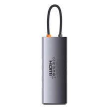 Заредете изображение във визуализатора на галерията – HUB 8in1 Baseus StarJoy USB-C to USB-C PD / 3x USB-A / HDMI / RJ-45 / SD TF - gray
