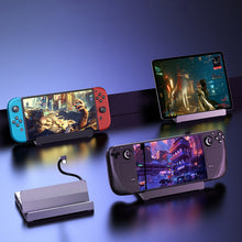 Заредете изображение във визуализатора на галерията – Choetch M52 HUB for Steam Deck USB-C - USB-C PD/USB-A/HDMI/RJ45 - Gray
