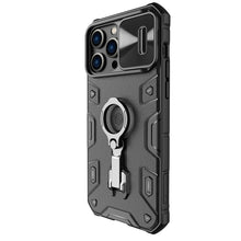 Заредете изображение във визуализатора на галерията – Nillkin CamShield Armor Pro Case Cover iPhone 14 Pro Max Armor Cover with Camera Cover Ring Stand Black
