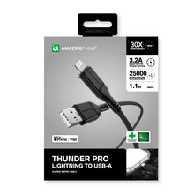Заредете изображение във визуализатора на галерията – Amazing Thing Cable Thunder Pro CLA110MTHBK - USB to Lightning - 3,2A 1,1 metres black
