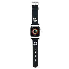 Заредете изображение във визуализатора на галерията – Karl Lagerfeld 3D Rubber Karl&amp;Choupette Heads strap for Apple Watch 38/40/41mm - black
