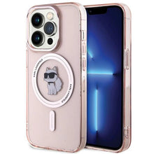 Заредете изображение във визуализатора на галерията – Karl Lagerfeld IML Choupette MagSafe case for iPhone 15 Pro - pink
