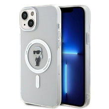 Заредете изображение във визуализатора на галерията – Karl Lagerfeld IML Ikonik MagSafe case for iPhone 15 Plus - transparent
