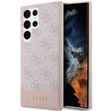 Заредете изображение във визуализатора на галерията – Guess GUHCS23LG4GLPI S23 Ultra S918 pink/pink hard case 4G Stripe Collection
