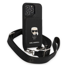 Заредете изображение във визуализатора на галерията – Karl Lagerfeld KLHCP13XSAIPCK iPhone 13 Pro Max 6.7" hardcase black/black Saffiano Metal Ikonik
